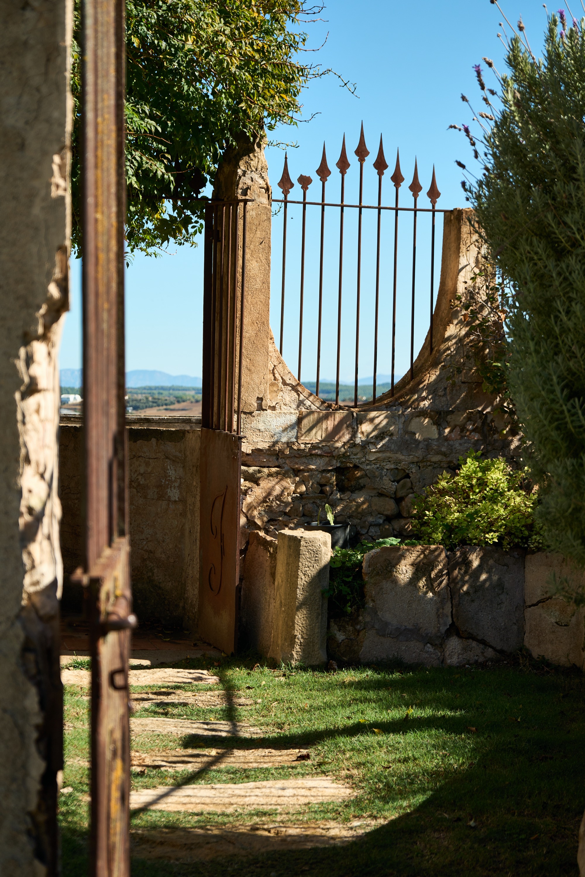 The ancient courtyard with stone pond